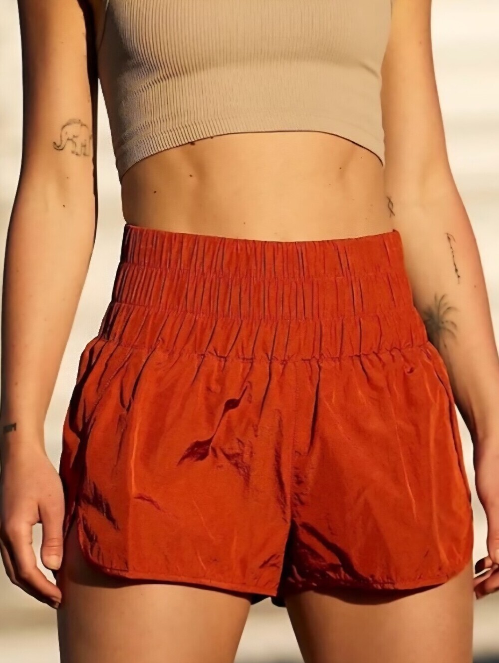Free People FP Movement Rust The Way Home Athletic Running Shorts Small S EUC